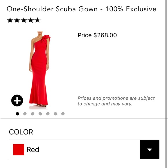 AQUA - One shoulder scuba gown size 6 (red) - Picture 9 of 11